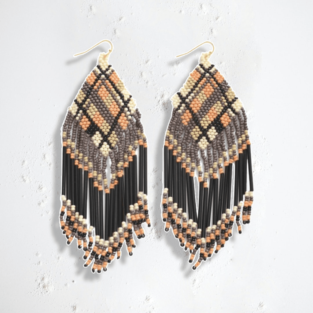 All Plaid Beaded Earrings - Rebel Rain