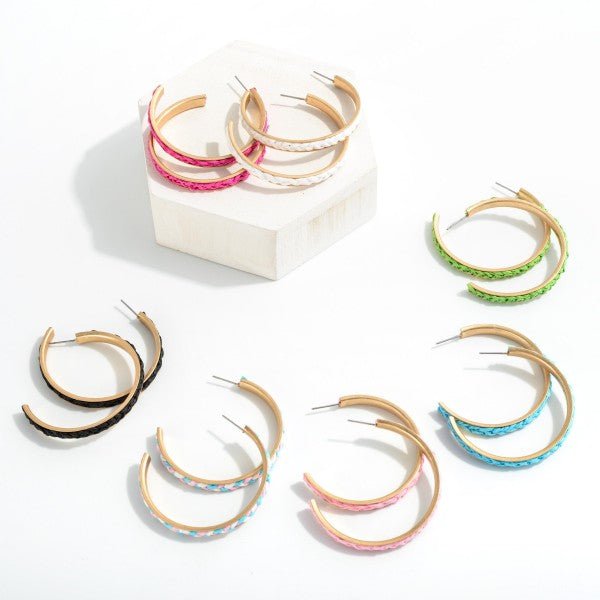 Braided Green Hoop Earrings - Rebel Rain