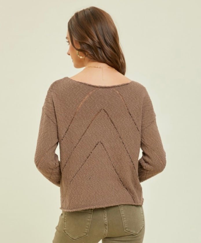 Chocolate Chevron Sweater - Rebel Rain