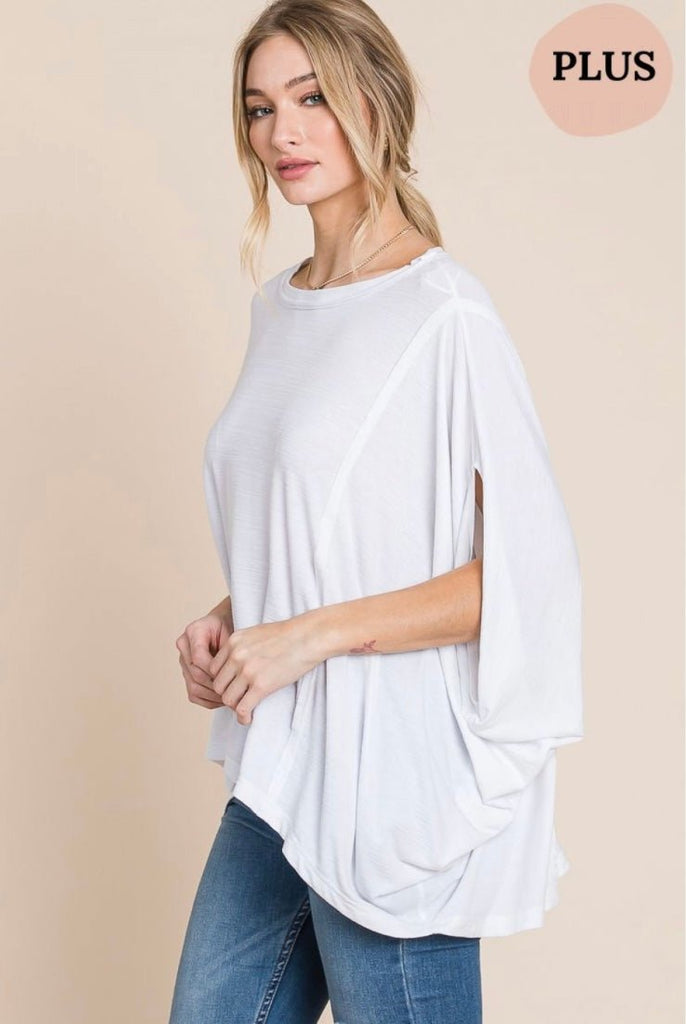 Ellie Oversized Drop Sleeve Top- Plus - Rebel Rain