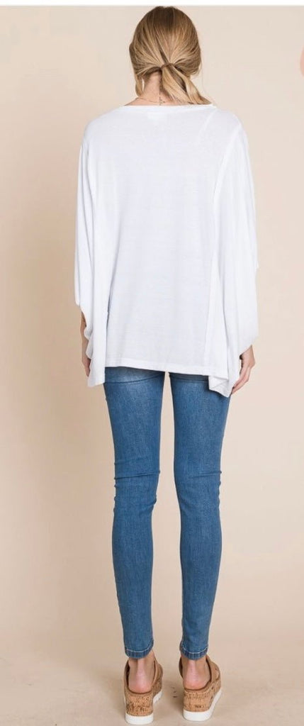 Ellie Oversized Drop Sleeve Top- Plus - Rebel Rain