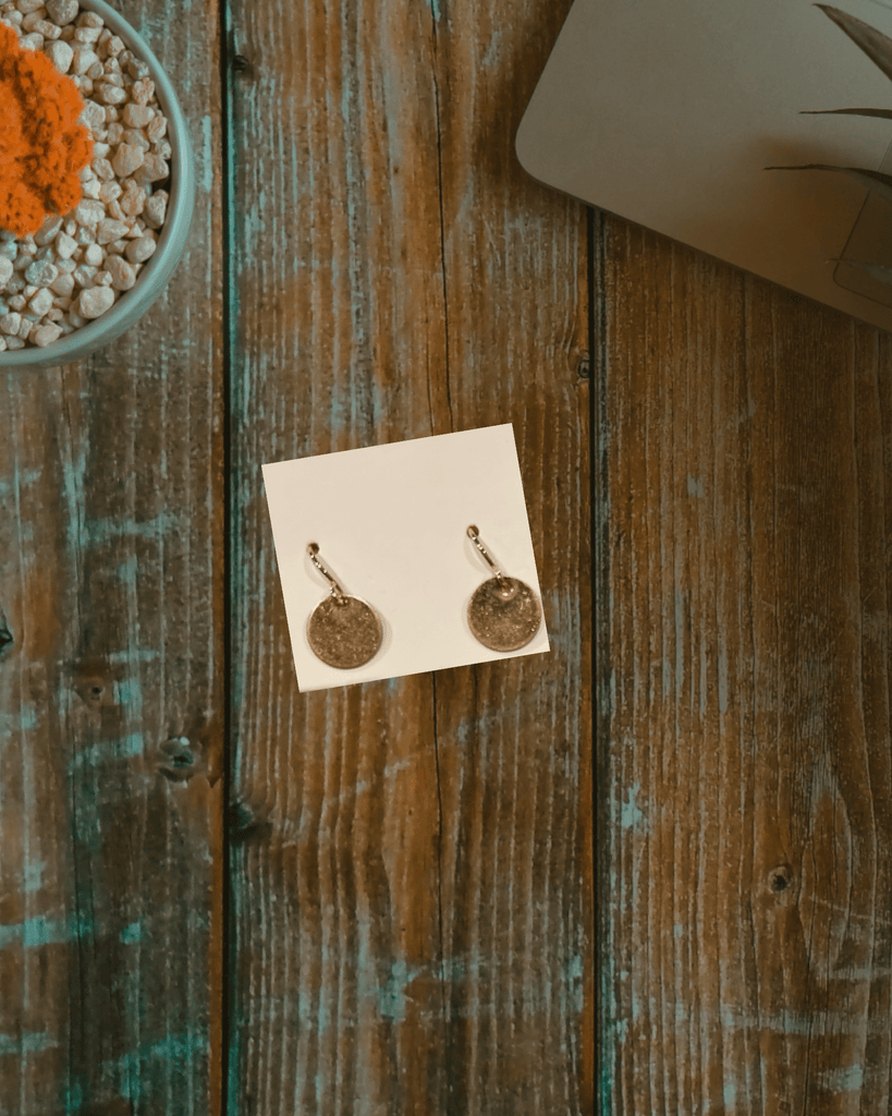 Gold Pendant Beaded Necklace With Gold Coin Earrings - Rebel Rain