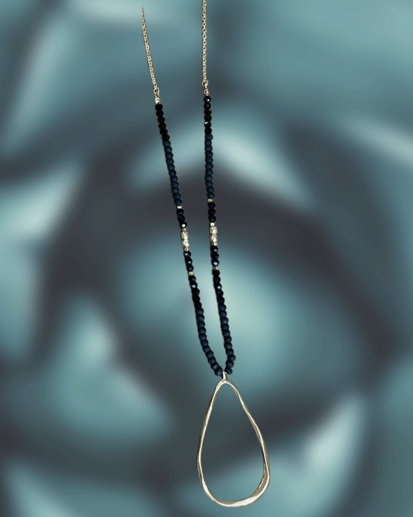Gold Pendant Beaded Necklace With Gold Coin Earrings - Rebel Rain