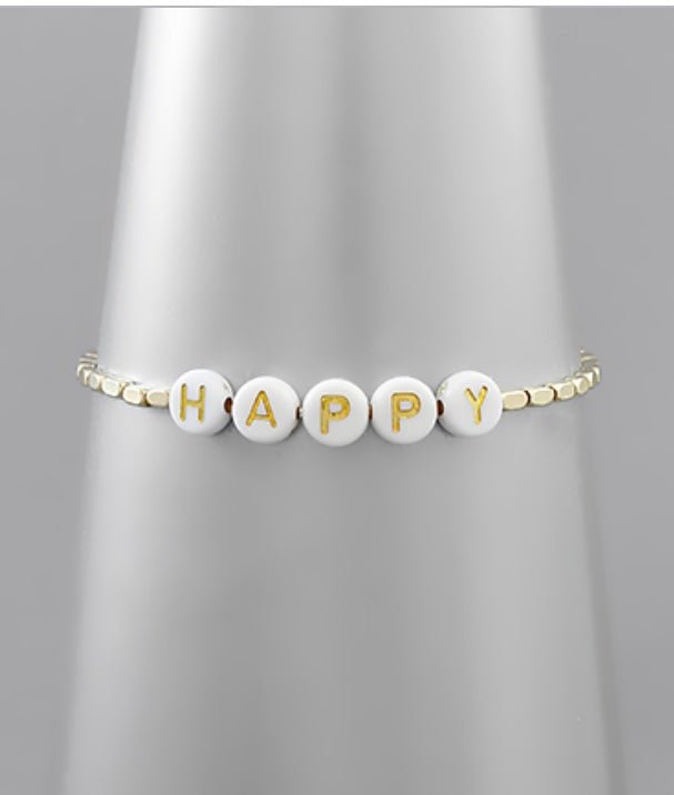HAPPY Beaded Bracelet - Rebel Rain