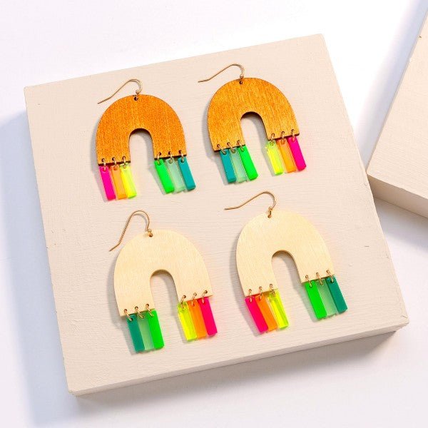 Neon Resin Rainbow Earrings - Rebel Rain