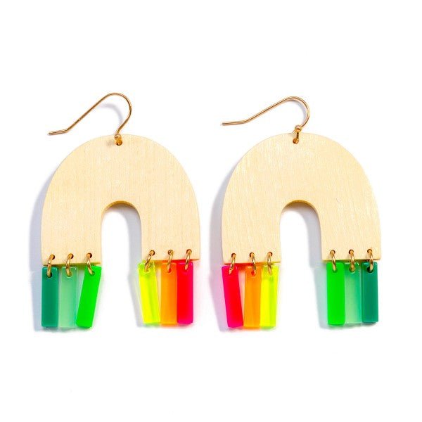Neon Resin Rainbow Earrings - Rebel Rain