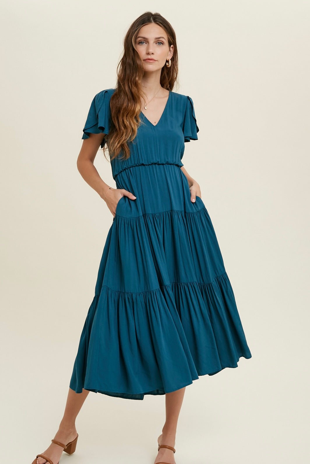 tilly midi dress Never Fully Dressed Tilly off shoulder midaxi dress in chocolate-Brown