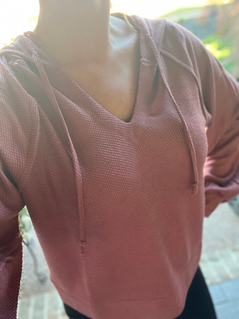 Waffle Hooded Top - Rebel Rain